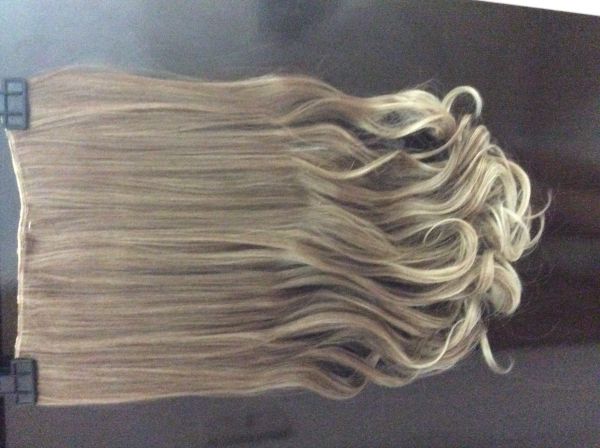 1 tela loiro acinzentado com luzes e ombré Hair 150g 70cm